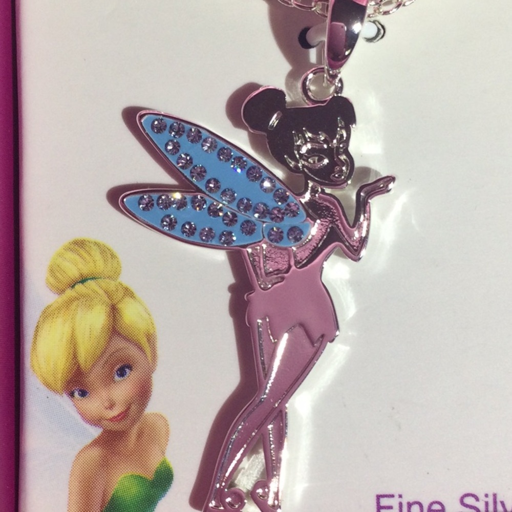 Disney Tinker Bell Silver Plated Fairies Jewerly Collection Pendent and Necklace